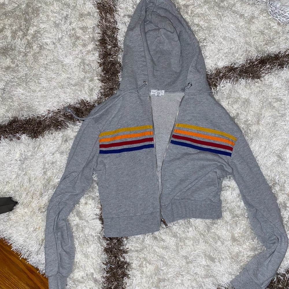 cropped zip-up sweatshirt